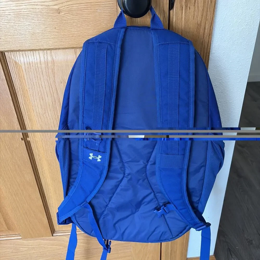 Under Armour Hustle 5.0 Team Backpack Royal Blue Padded Straps Basketball